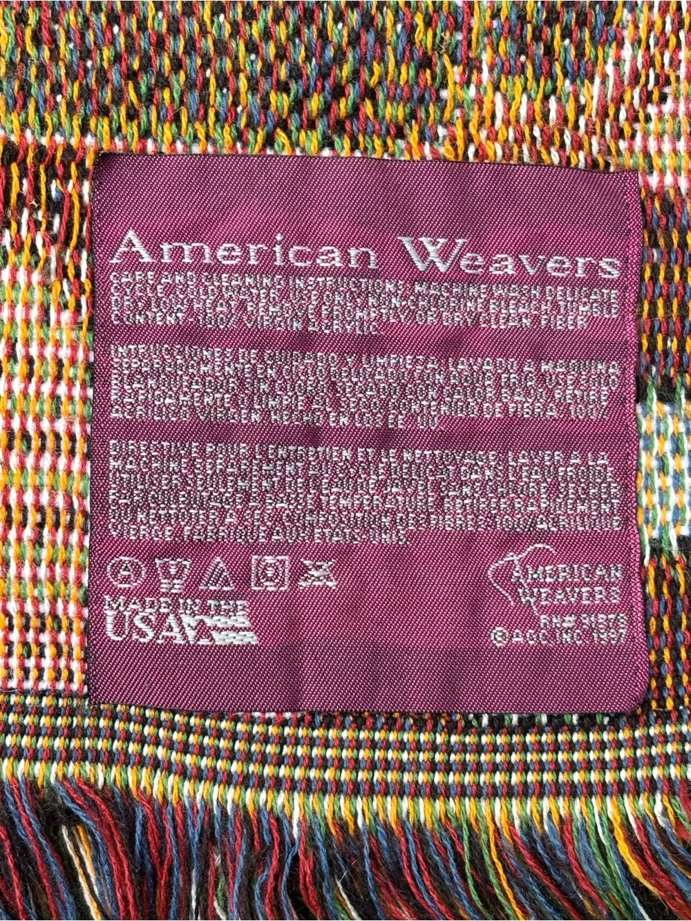 Vntg. 1997 American Weavers Noah’s Ark Tapestry Throw Blanket